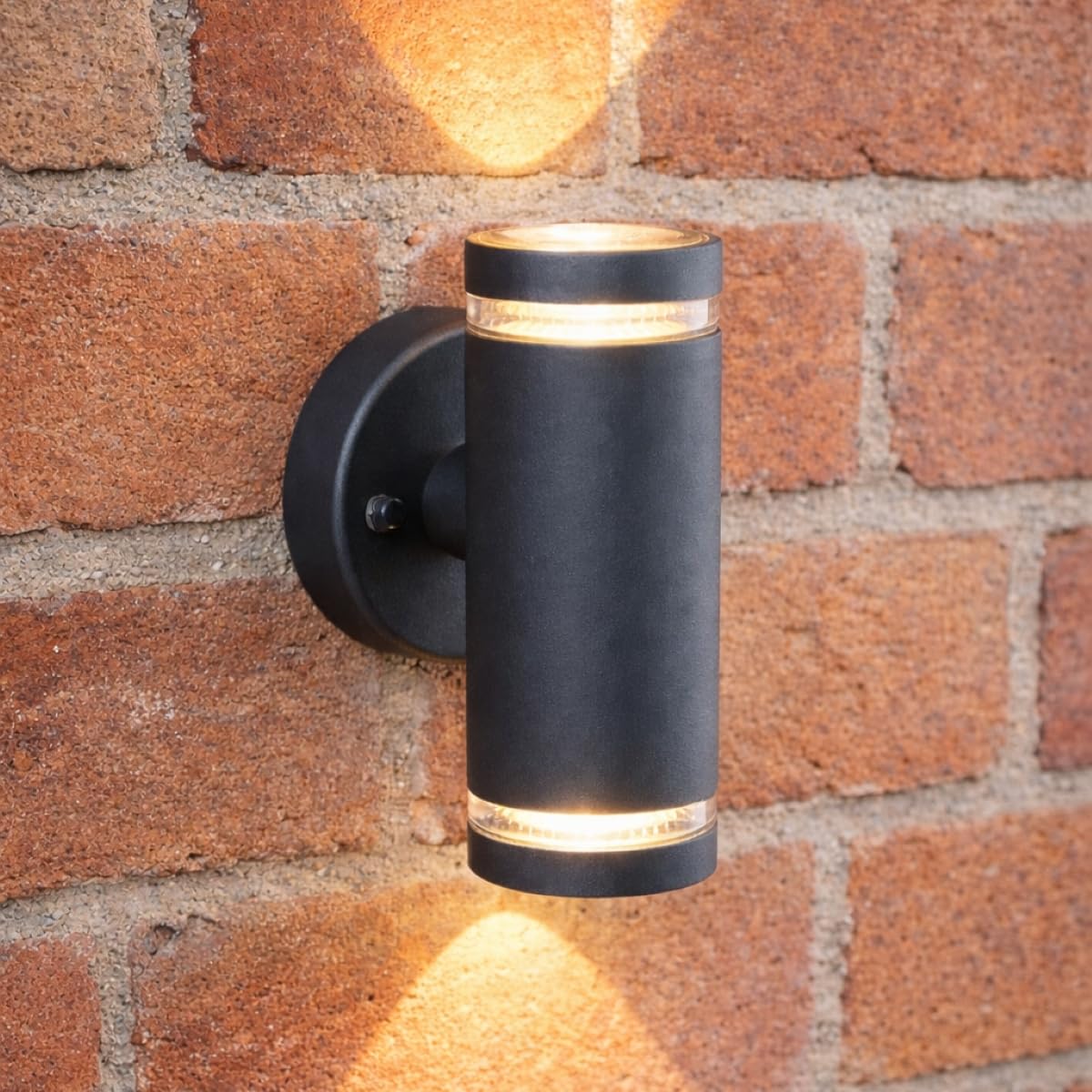 Jennifer Dark Grey Outdoor Up and Down Cylinder GU10 Wall Light - CGC Lighting