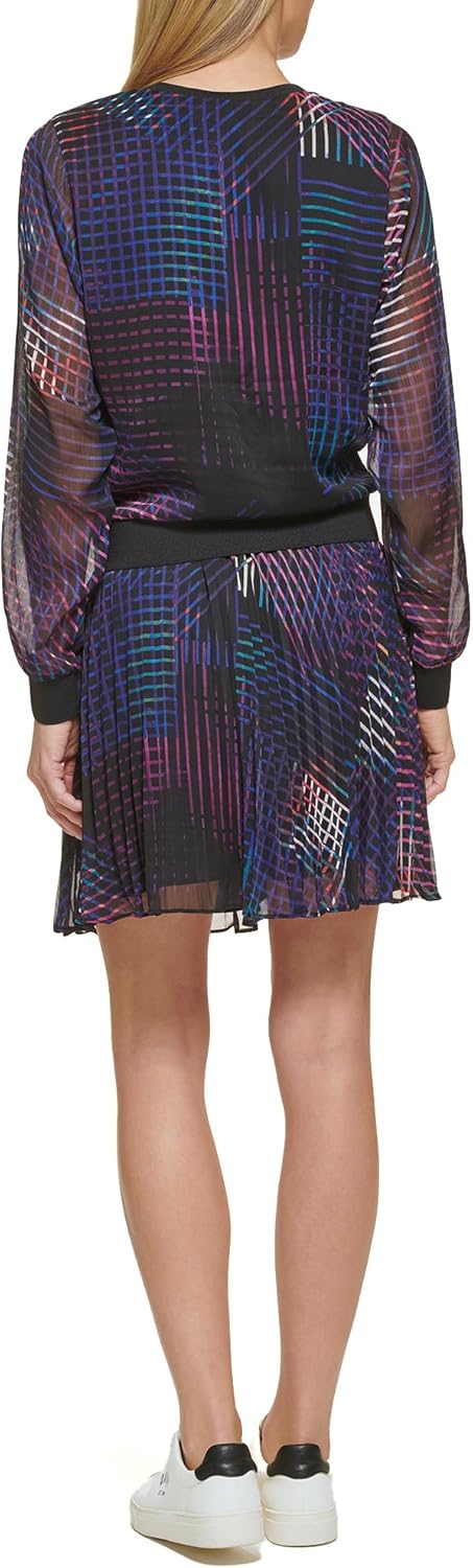 DKNY Womens Cropped Elevate Sheer Sleeve Sportswear Top - Image 3