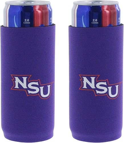 Miniatura 25 de College Team - Enfriadores ultradelgados para latas de cerveza de 12 onzas, paquete de 2 (cuadros rojos Alabama (marea carmesí)) Cuadros rojos