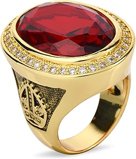 Midre Collection Cubic Zirconia 14k Gold Plated Bishop Cross and Midre Ring