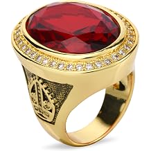 Midre Collection Cubic Zirconia 14k Gold Plated Bishop Cross and Midre Ring