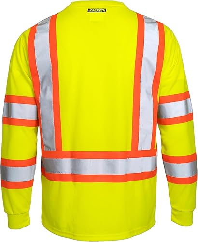 Miniatura 3 de JORESTECH Camisa de trabajo de seguridad negra de manga larga - Alta visibilidad dos tonos amarillolime - ANSIISEA
