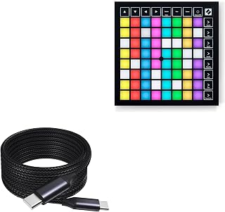 BoxWave Cable Compatible with Novation Launchpad X - DirectSync PD Cable (10ft) - USB-C to USB-C (100W), Long Type C Braid...