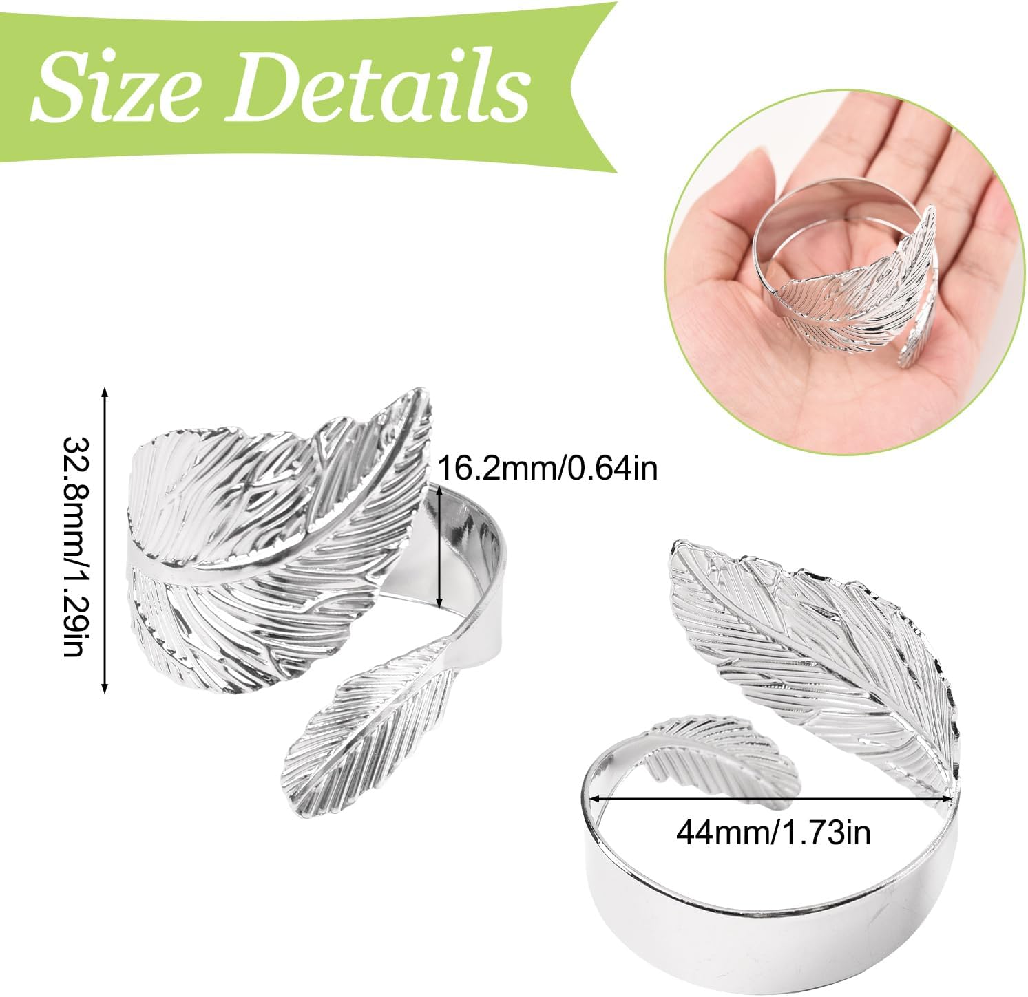 4PCS Silver Tie Backs for Curtains, Metal Decorative Leaf Curtain Tiebacks Creative Curtain Rope Buckles Spring Drape Holder Clips for Home, Outdoor Curtain Decoration image 2