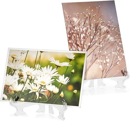 Miniatura 8 de Juvale Mini caballetes transparentes para tarjetas de lugar, plástico transparente de 4 pulgadas, paquete de 24 caballetes para fotos, soportes para