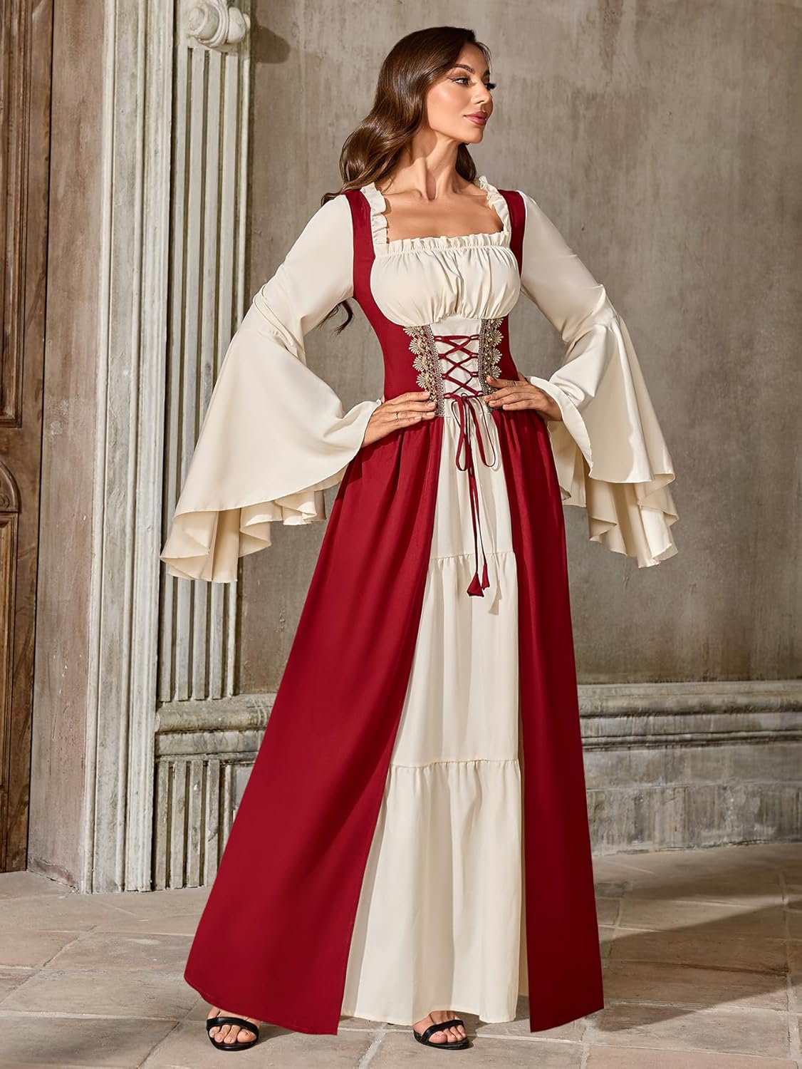 Abaowedding Women Renaissance Costume Medieval Dress Irish Cosplay - Image 2