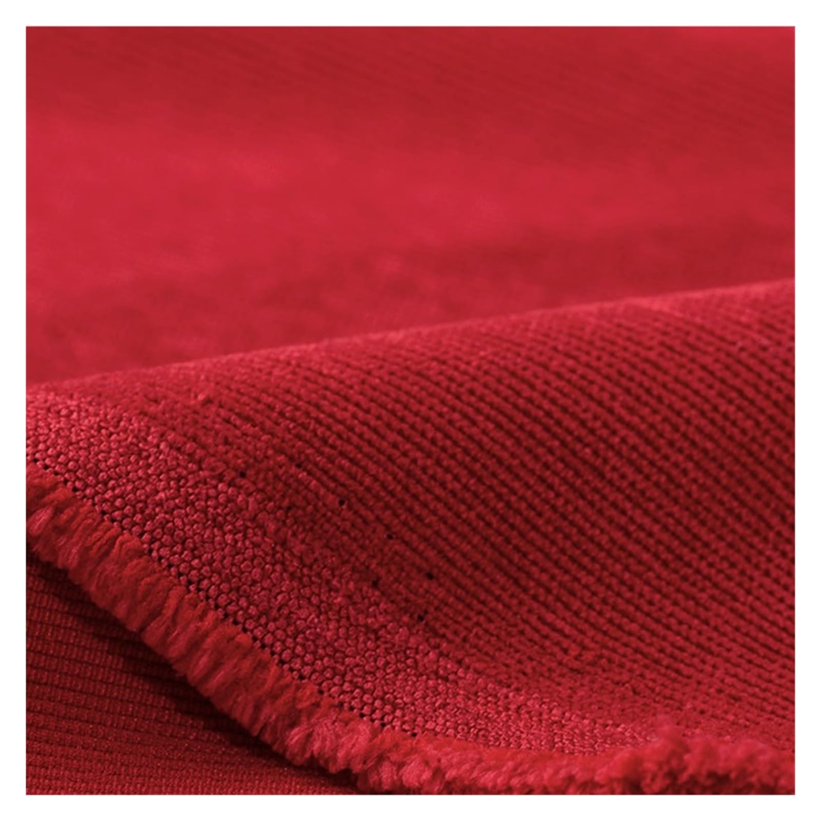 Polyester Corduroy Fabric， Corduroy Fabric 18 Colors 100cm x 150cm for Sewing Upholstery(9 Bright Red)