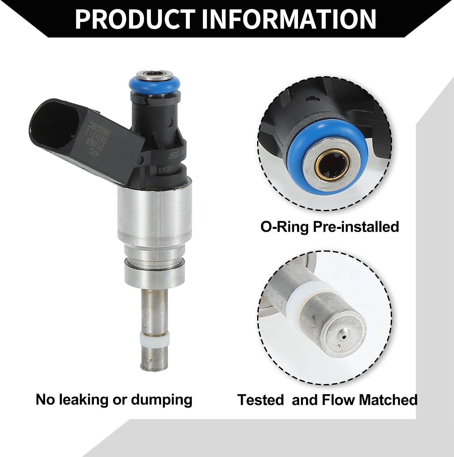 No.06E906036C Fuel Injector for Audi A4 Quattro 2005-2008 3.2L for Audi A6 Quattro 06-08 3.2L / Engine Fuel Injection Nozzle/Durable / 1 Pc Black