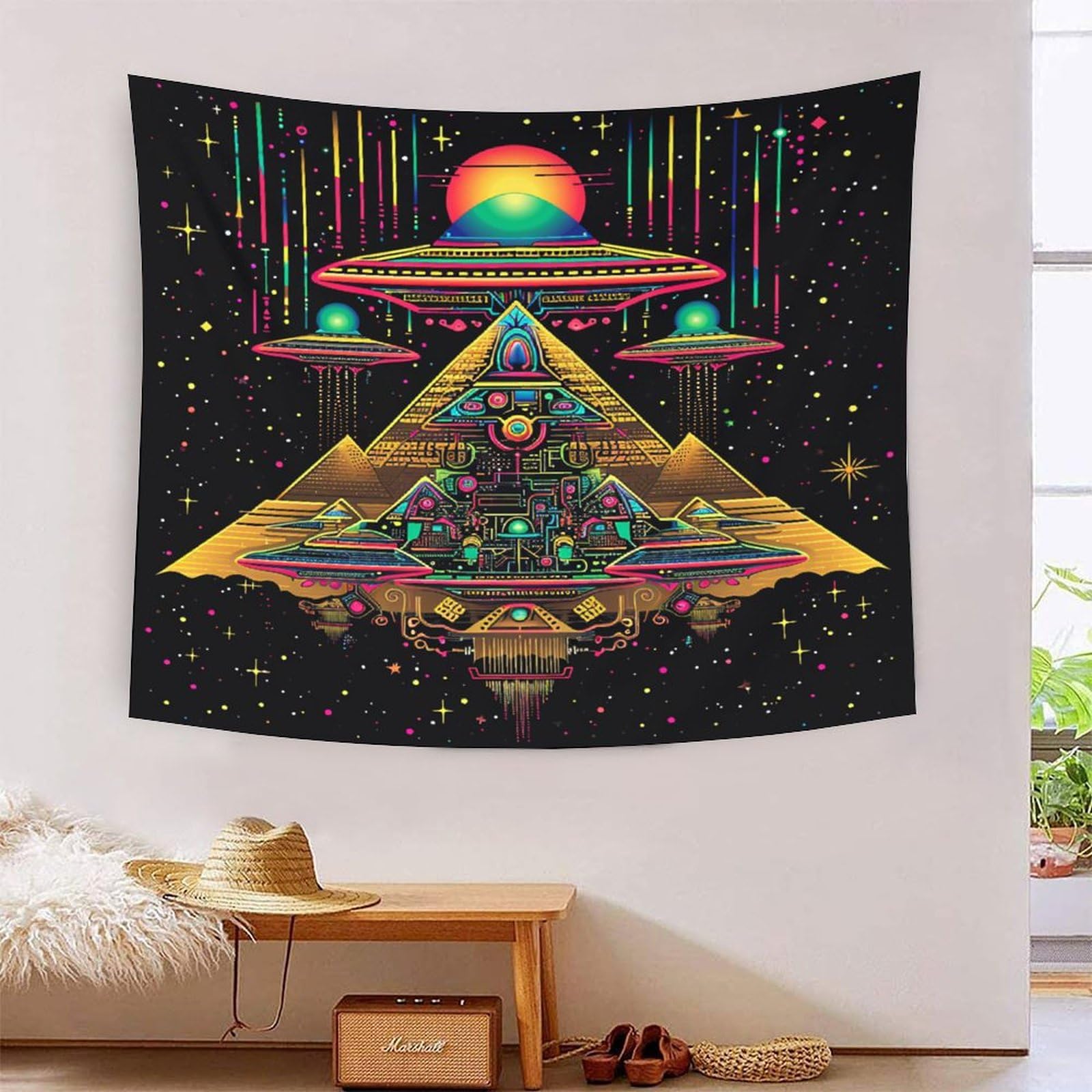 Tapisserie OVNI 3D pour habiller un grand mur vide et relooker une chambre à coucher - 7