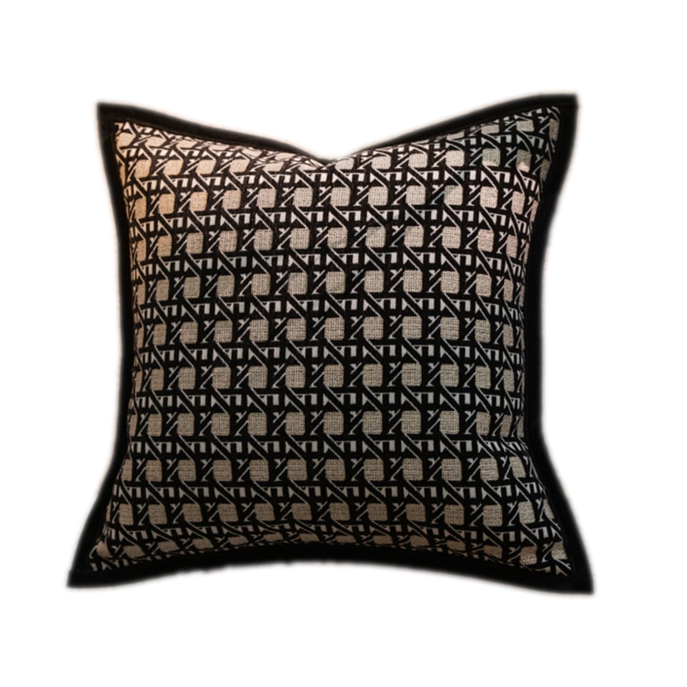 Croker Horse20x20 Square Throw Pillow Cushion Cover - Obsidian Plaid Embroidery Jacquard Tufting Soft Couch Sofa Pillow Covers for Living Room Bedroom