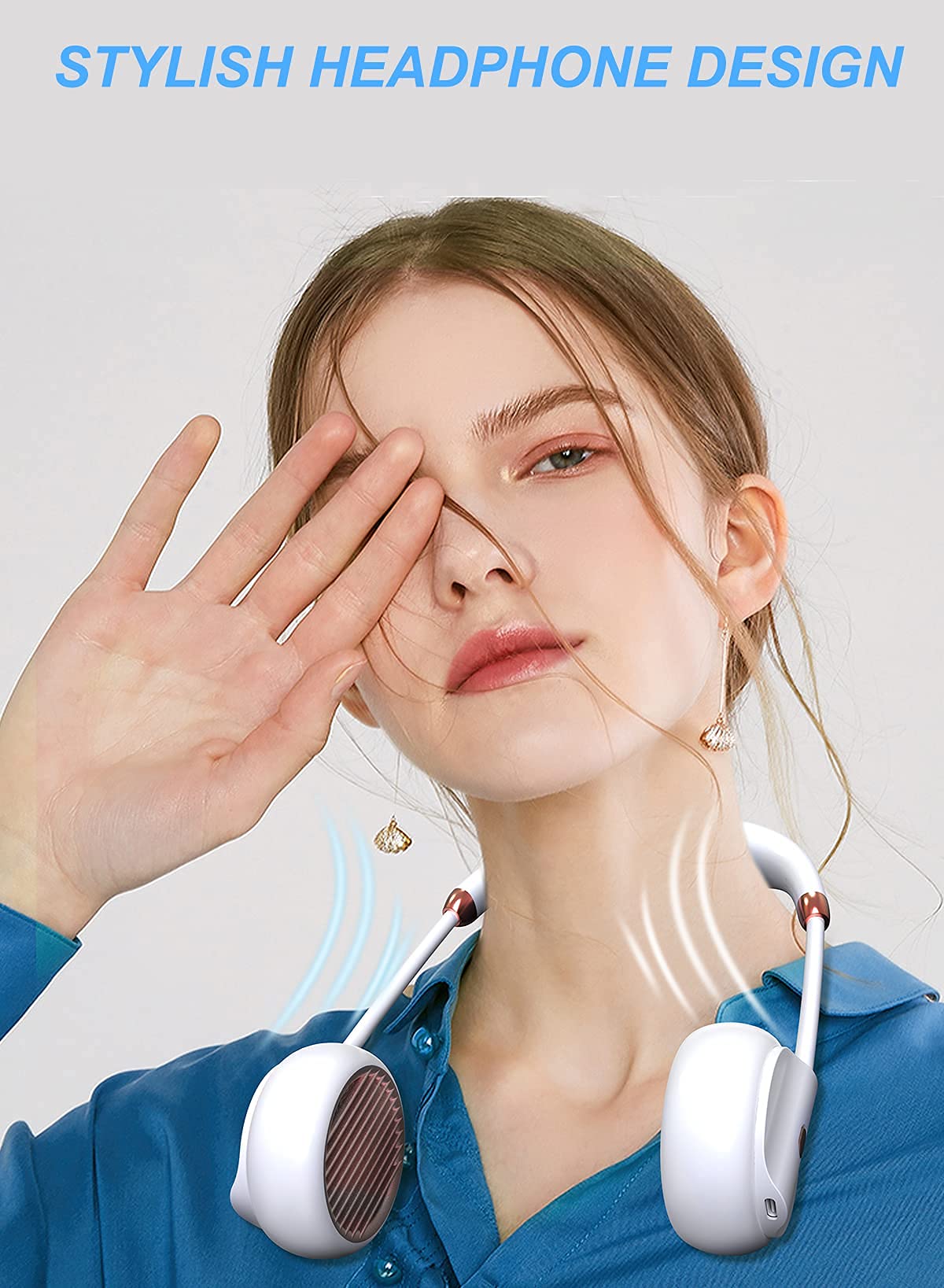 EasyAcc Mini Ventilateur Portable 3-10 Heures Ventilateur USB Par Batterie Silencieux 3 Vitesse Rechargeable Pliable 180° Pour Voyage Extérieur Camping Bureau