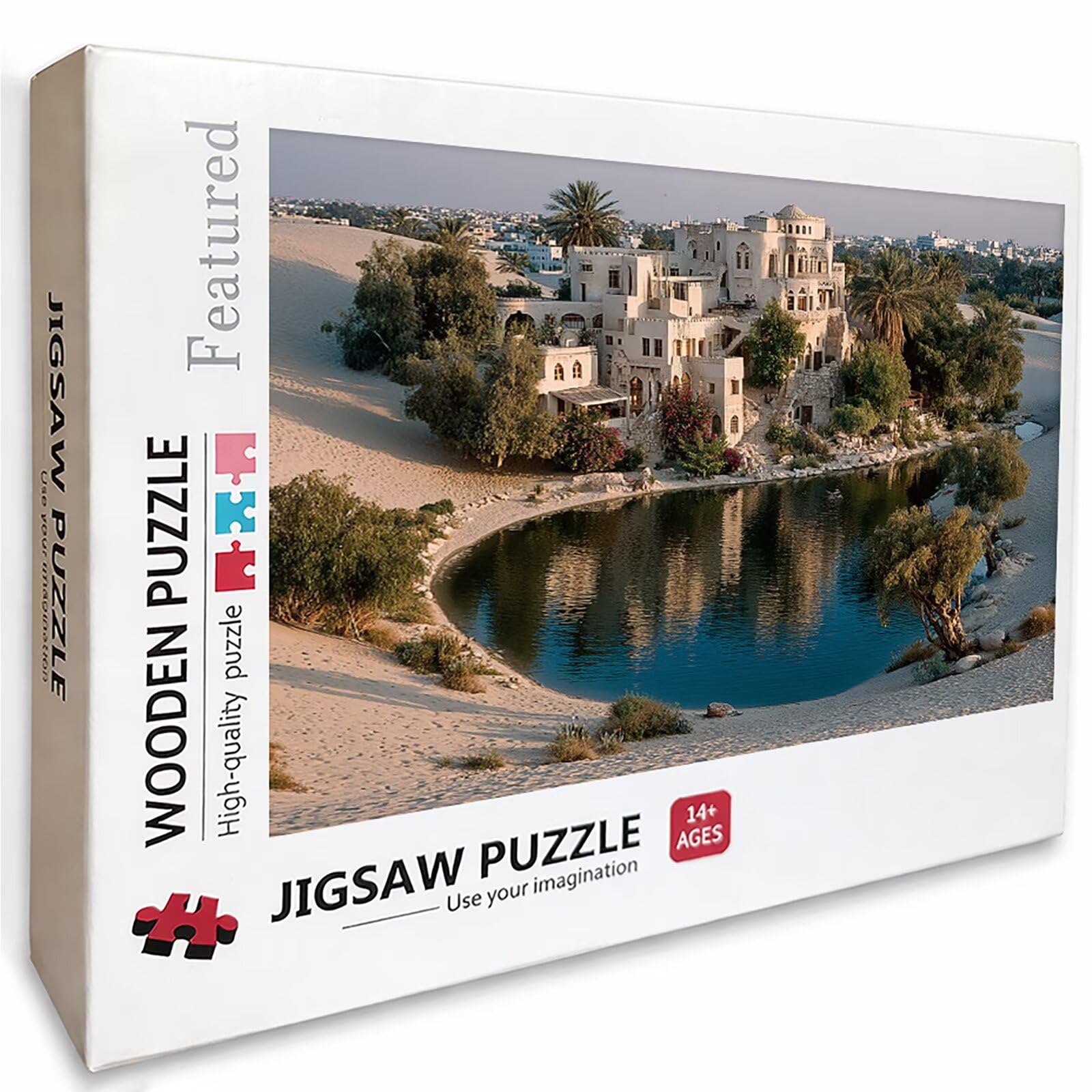 WüSte Drewniane puzzle 156 x 105 cm, puzzle architektoniczne, 5000 elementów dla dorosłych, z pudełkiem, wymagająca gra w puzzle, kolorowa gra w układanie, prezent letni, odpowiednie dla nastolatków