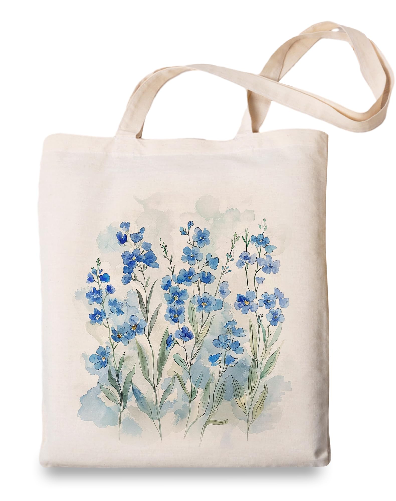 OUZ Flower Tote Bag, Aesthetic Wildflower Tote Bag, Canvas Tote Bag for Women Beach Bag Shopping Bags Reusable Grocery Bags