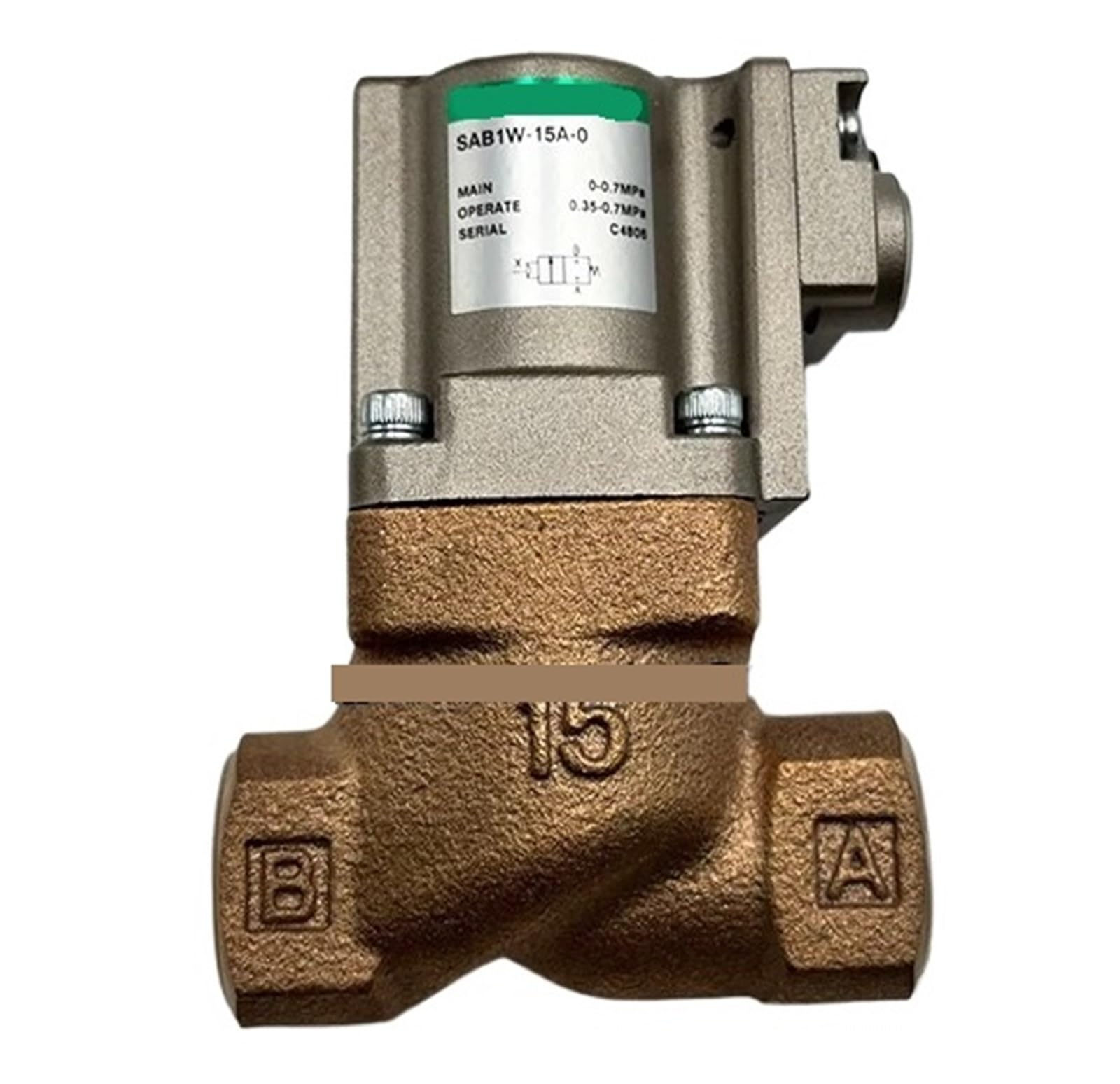 Vanne pneumatique SAB1W-15A-0 stop fuites air et pertes de charge