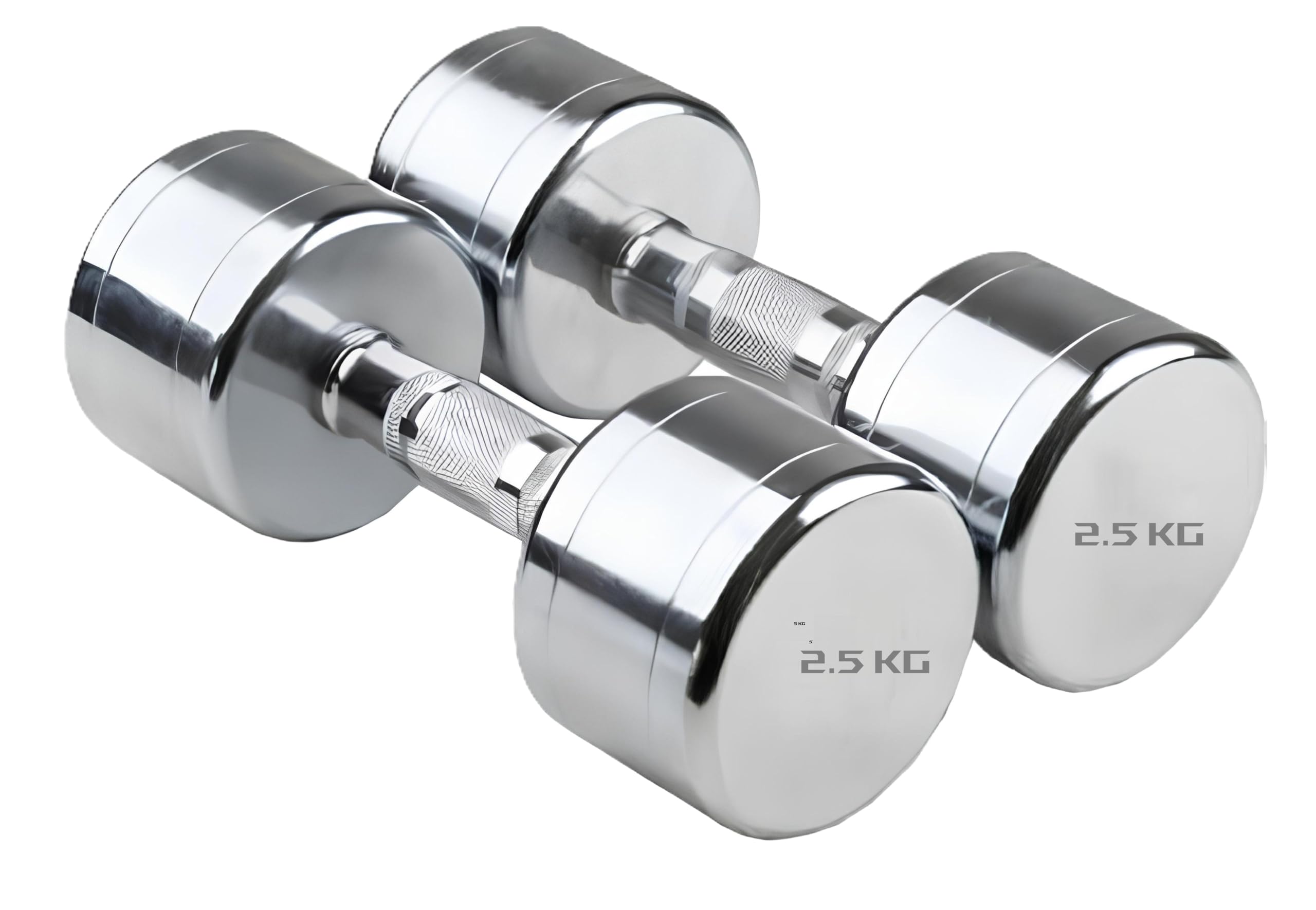 Kiraro Steel Dumbbell Set (2Kg 2.5kg, 3kg,4kg, 5kg, 7.5kg) 1 Pair Dumbbells, Steel Dumbbells, Home Gym Fixed Weight Dumbbell (Silver, 2.5KG X2PCS)-picture-24