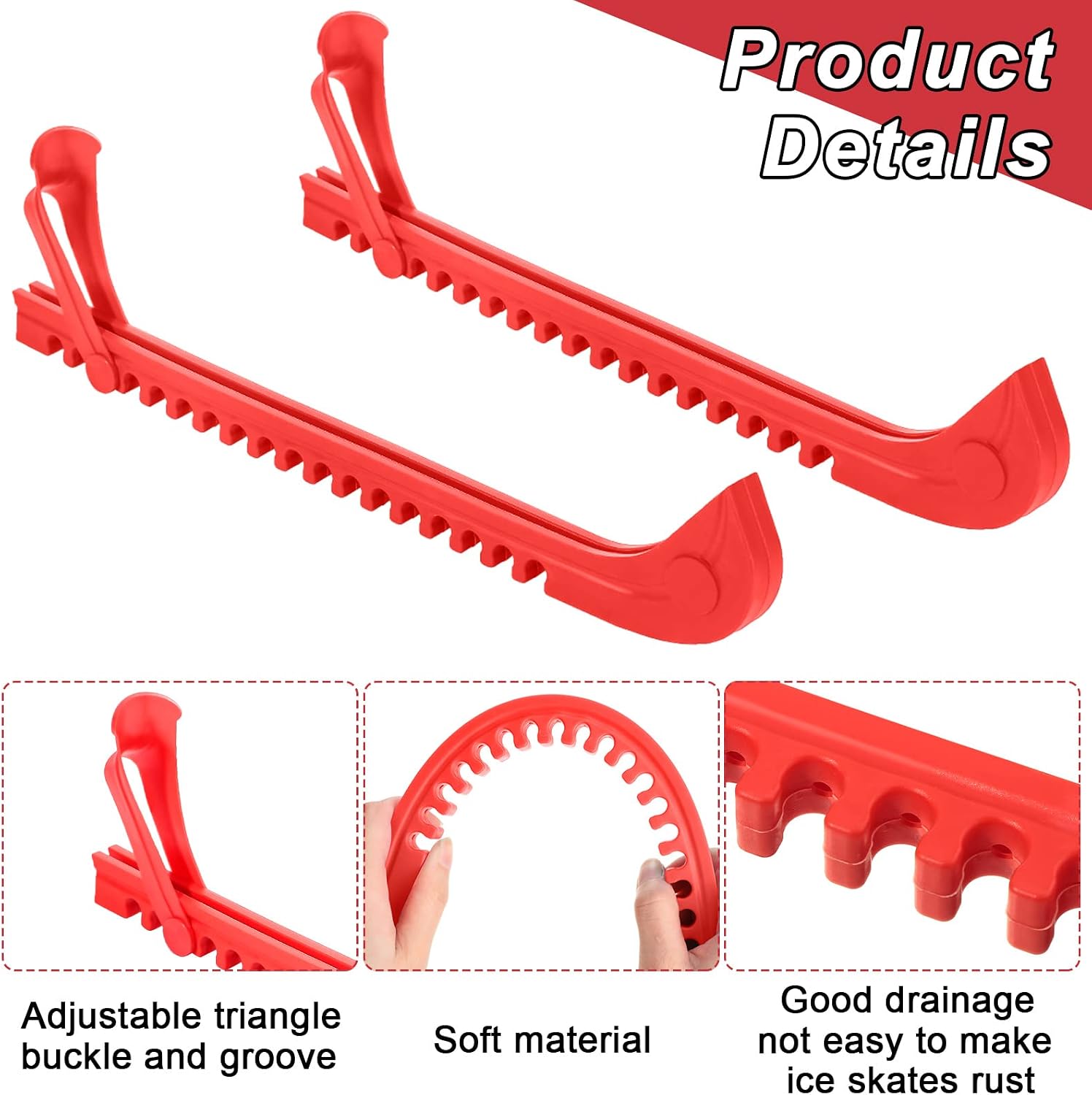 Sumind 4 Pcs Ice Skate Guards Ice Skate Blade Covers Hockey Figure Skates Blade Covers Protector Equipment with Adjustable Buckle for Adults