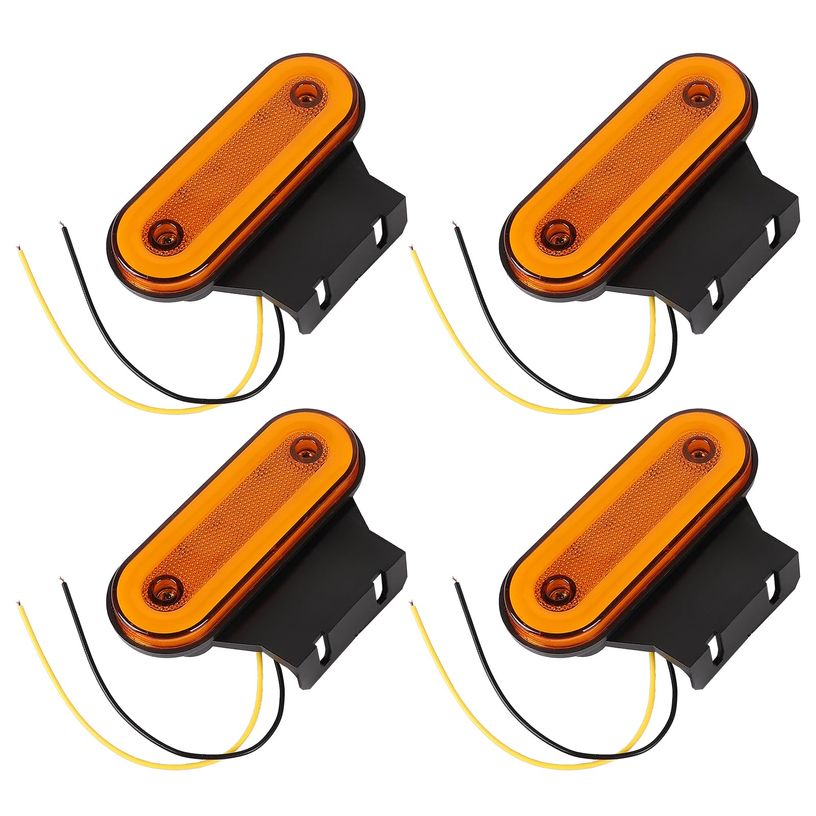 CPROSP Luci di Ingombro LED Arancione 12V/24V - 4 Pezzi | Indicatori Laterali Highbright 1200lm | IP67 Impermeabili | per Rimorchi Furgoni Camion Roulotte | Installazione Facile