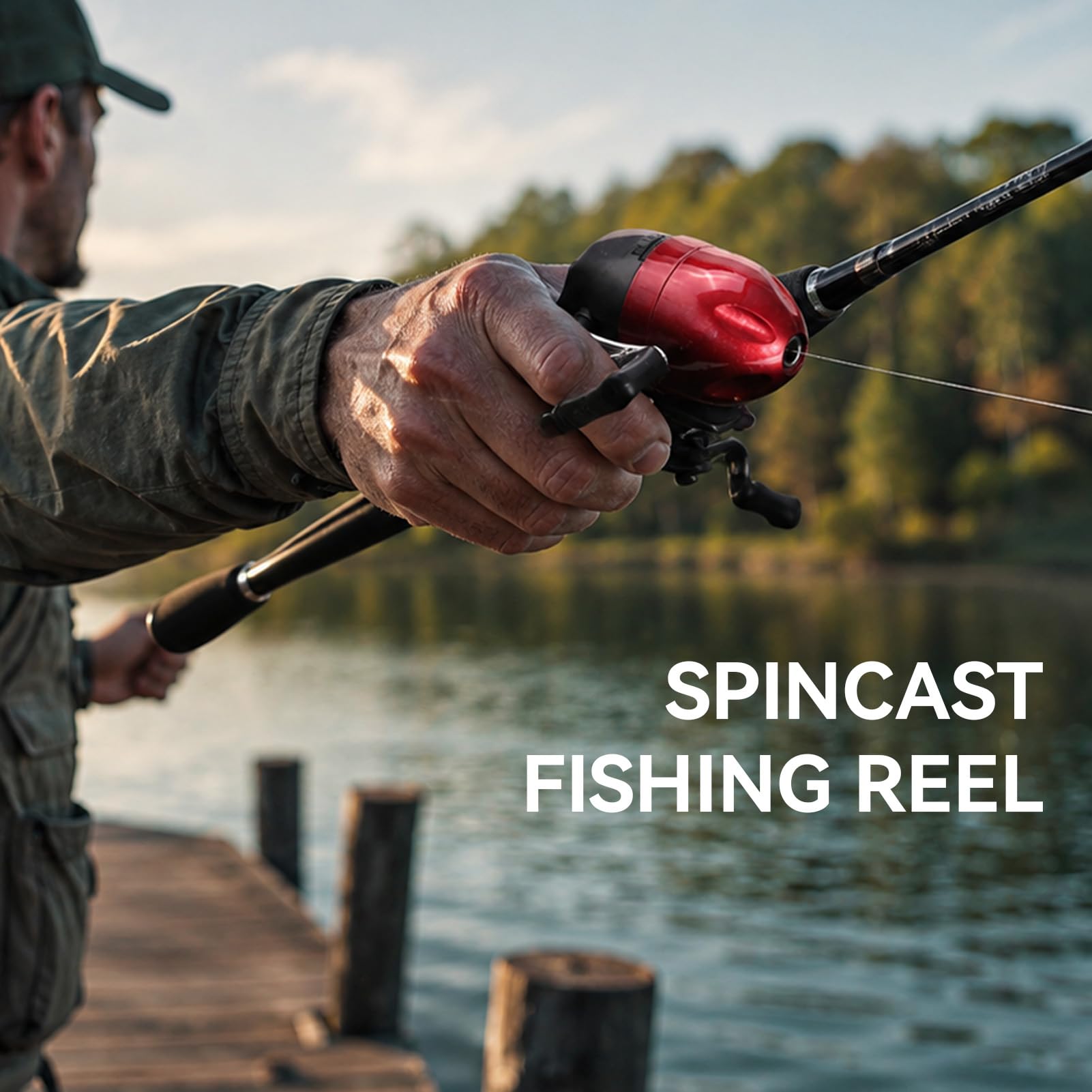 Spincast Fishing Reel, High Speed 2.6: 1 Gear Ratio, Mini Closed Face Fishing Reel Built in Close Tackle with Fishing Lines for Fly Fishing Baitcasting Freshwate Saltwater (Red) : Sports & Outdoors