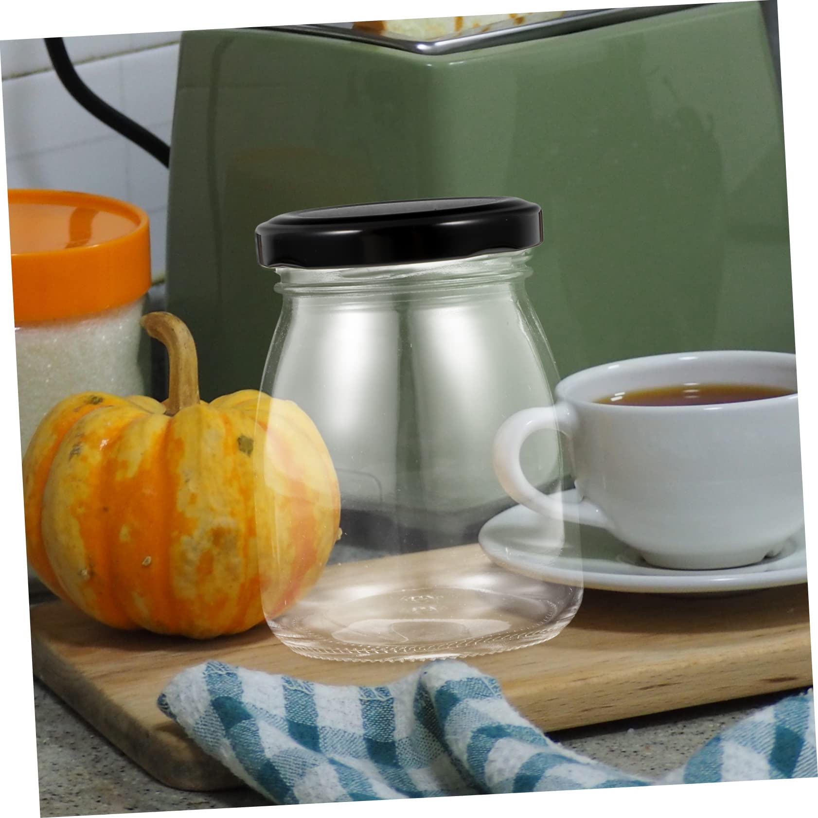 MAGICLULU 10pièces Pot à Yaourt Verre avec Couvercle Hermétique Boîte de Conservation pour Céréales Thé et Bonbons