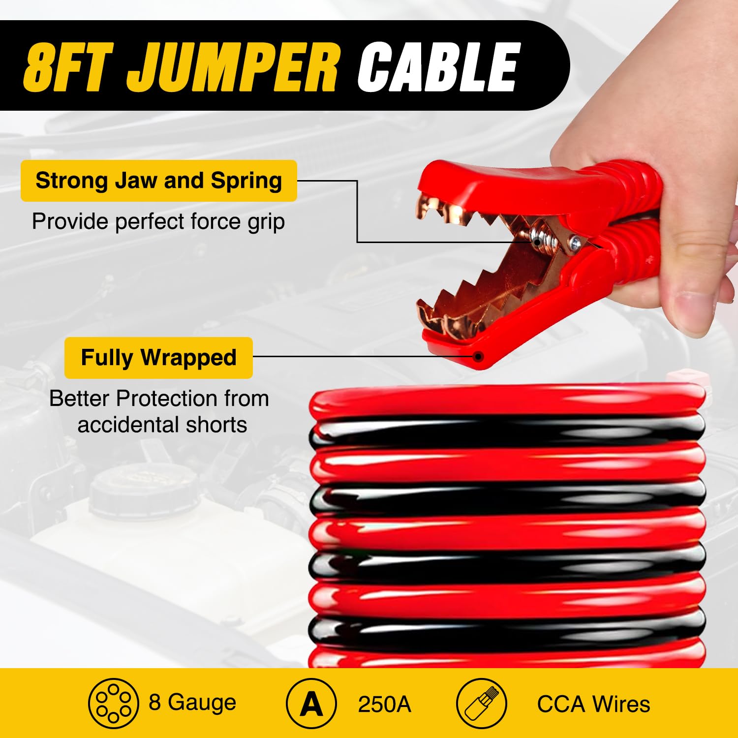 Nilight Kit de Emergencia para automóvil con Cable de Puente compresor de Aire reparación de neumáticos Herramientas Esenciales y 44 Piezas botiquín de Primeros Auxilios, Asistencia de Seguridad en