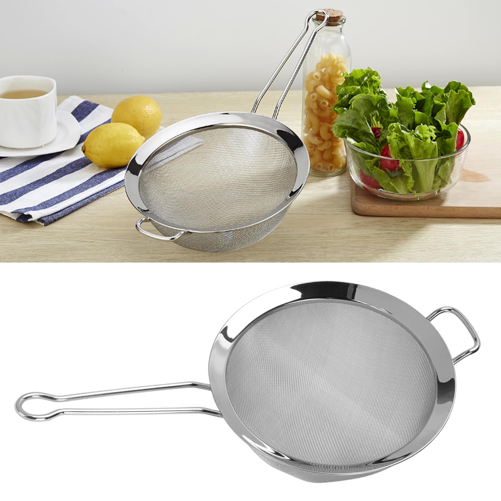 Passoire Fine En Acier Inoxydable 304 - Tamis à Main Pour Cuisine, Thé, Matcha, Cocktails - Trois Tailles