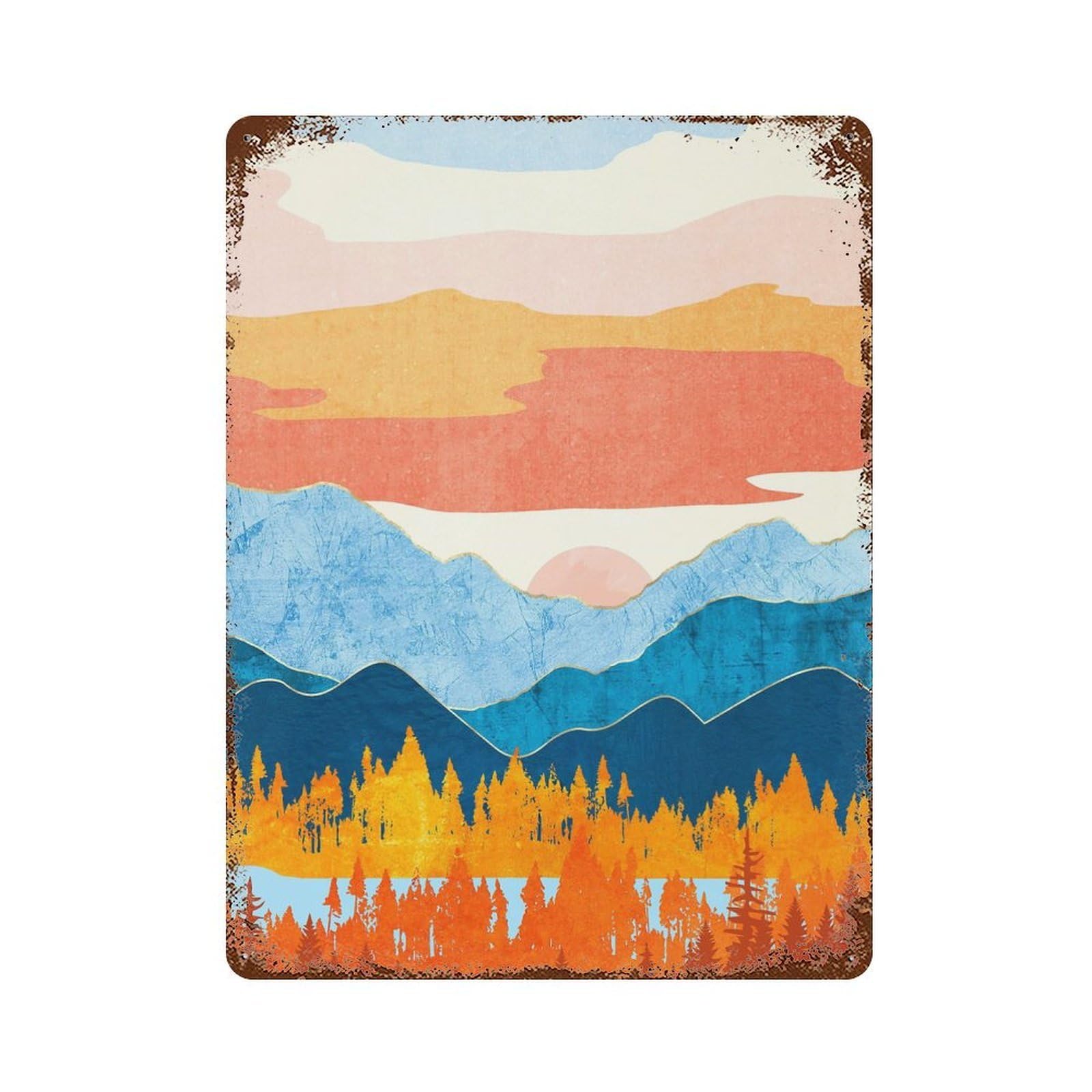 Fall Retro Vista Retro Metal Sign 15.7"x11.8", for Bistro, Counter And Cafe Decor, Rustic Home Decor