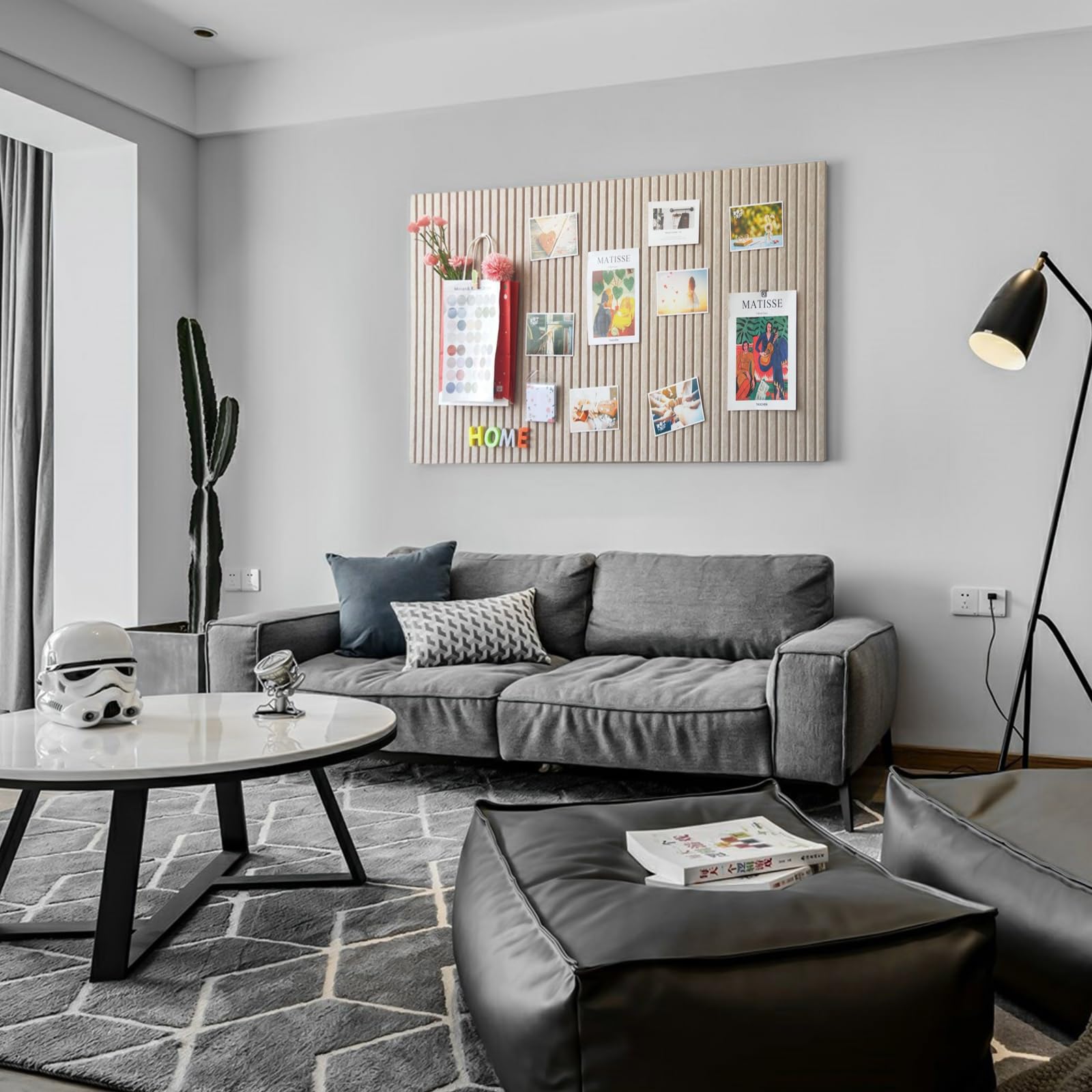 FULHANY Tableau En Liège Mural 40x60 Cm – Panneau D'Affichage Beige Épais 9 Mm Avec 30 Punaises – Idéal Mémo & Déco