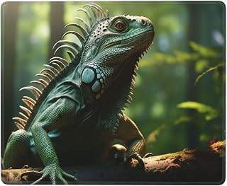 Focused Green Lizard Mouse Pad-Durable & Eco-Friendly Gaming & Office Desk Mat,Non-Slip Design for Enhanced Comfort and Precision