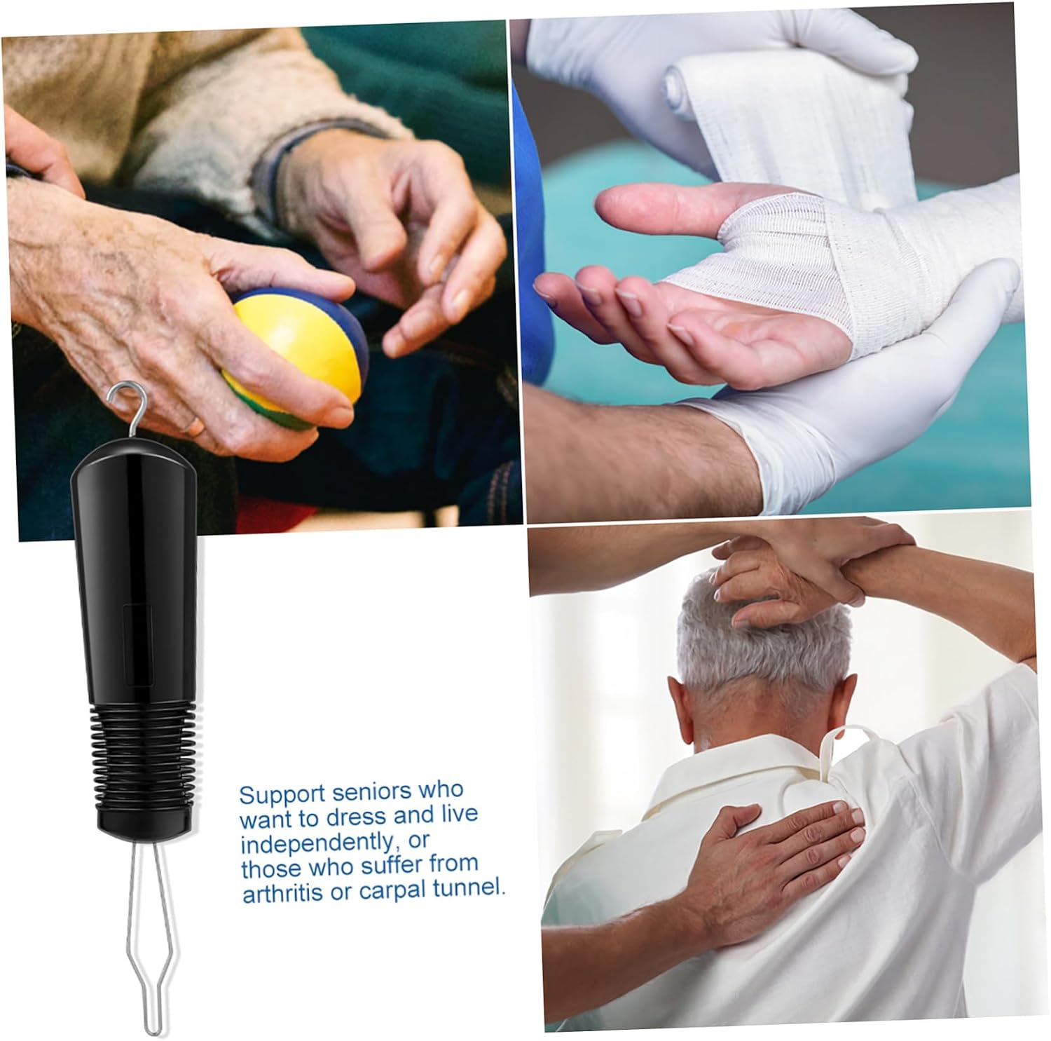 Mikinona 3Pcs Zipper Pull Assist Tool and Fastener Aid Dressing Helper for Elderly and Disabled Lightweight Stainless Steel Clothing Closure Helper for Arthritis and Dexterity Challenges