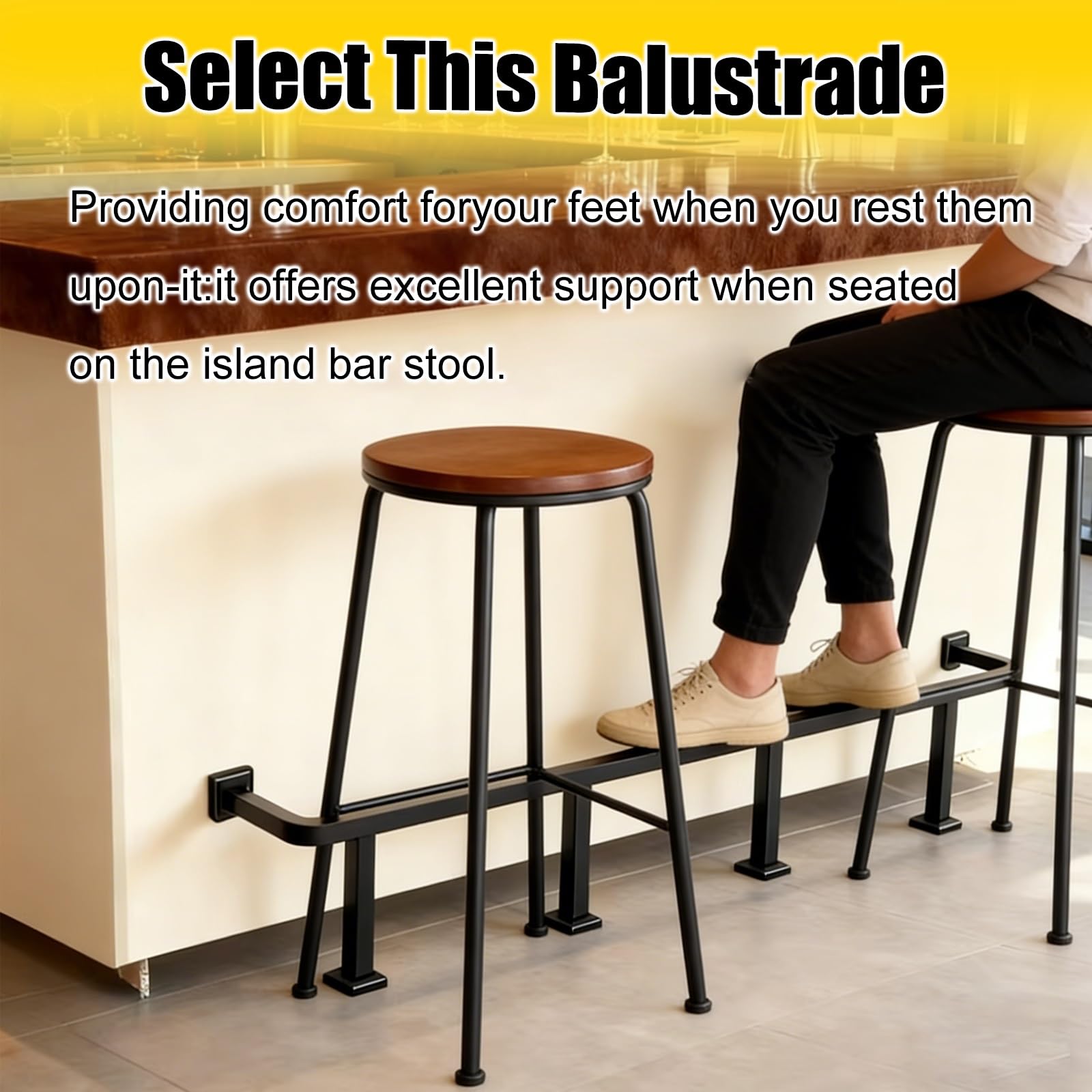 Questo Kit di poggiapiedi Regolabile con staffe Professionali è Ideale per l'installazione su banconi e Isole.