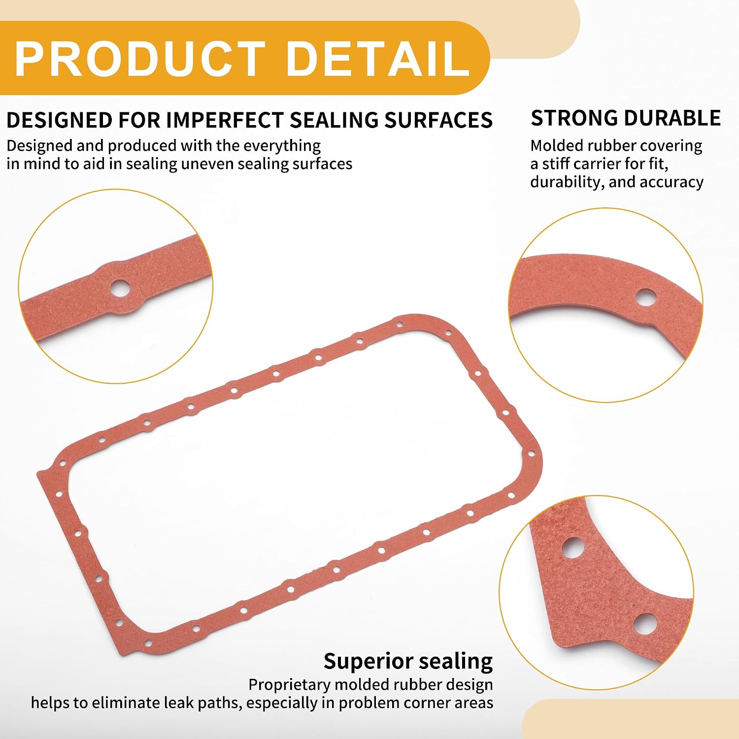 Car Oil Pan Gasket Car Transmission Oil Pan Gasket Engine Oil Pan Gasket Seal No.1112143G00 for Nissan Pickup 1998-2005 Good Sealing 1 Pc