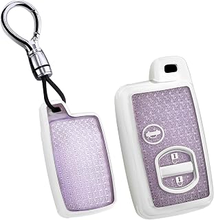 KUNIO トヨタ専用 ３ボタン キーケース スマートキー キーホルダー ダイヤカット柄 シリコン カローラ クラウン ランドクルーザー プリウス30系 ノア ヴォクシー アルファード ハリアー マークX SAI に適用 車用 アクセサリー 落下防止 純正