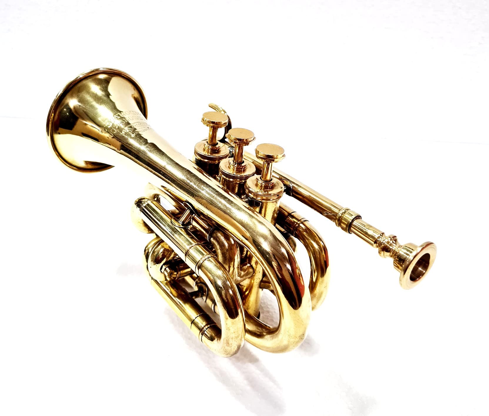 Trompete mit 3 Ventilen, Vintage-Stil, Messing, goldfarben