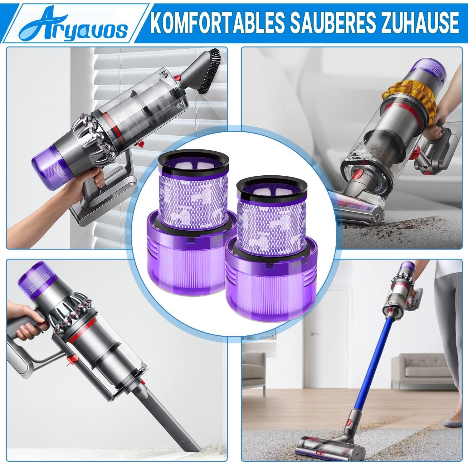 2 sztuki filtrów zamiennych do odkurzacza Dyson V11 V15 SV14 Cyclone Animal Absolute Total Clean, zamiennik do DY-970013-02 & 97001302