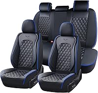 Vista 11 de Coverado Juego completo de fundas de asiento de automóvil, fundas de asiento de piel de napa para automóvil, protector de asiento de automóvil