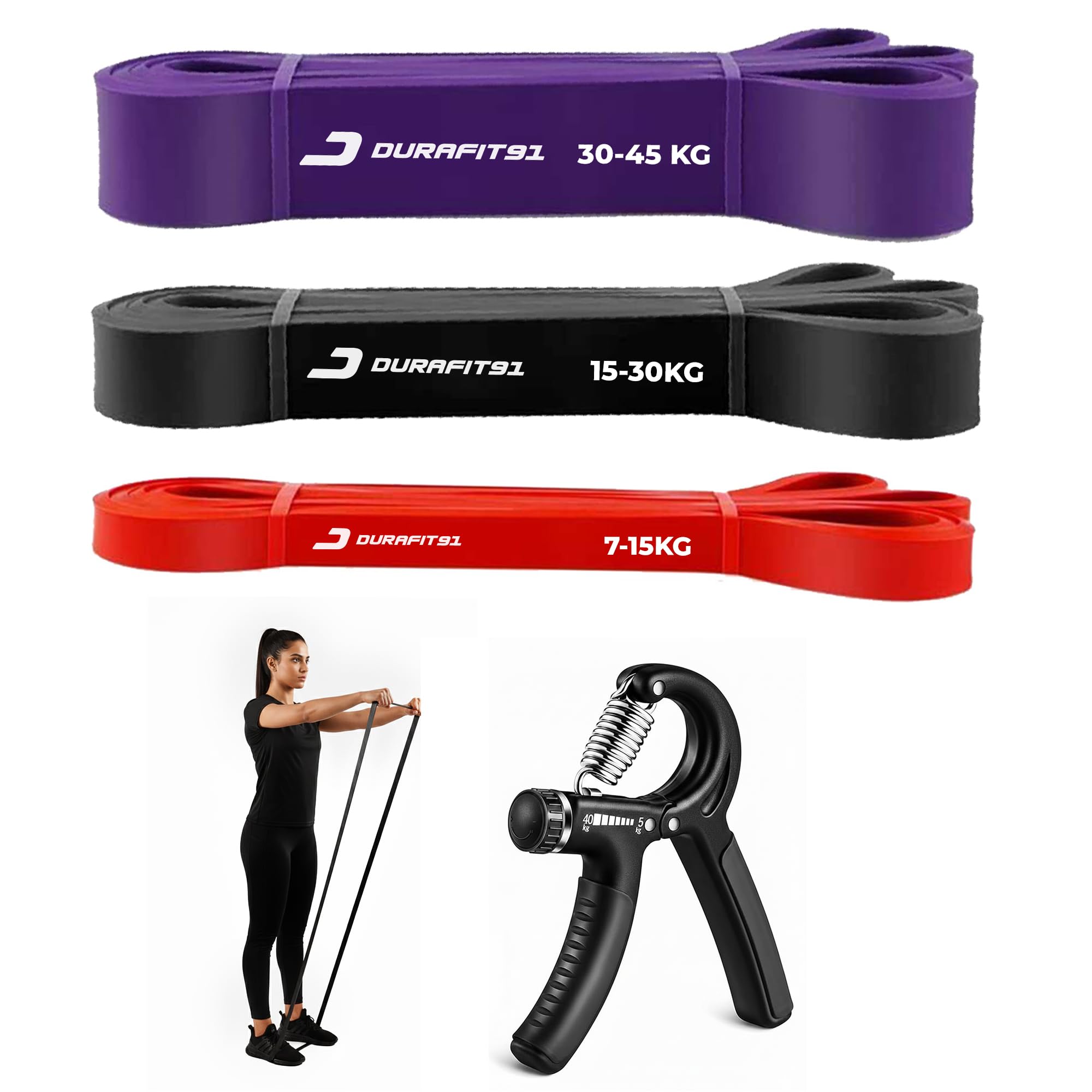 Durafit91 Natural Rubber Heavy Resistance Band Loop for Workout, Exercise, Stretching & Pull-Ups | Home & Gym Training | Medium Resistance-image-37