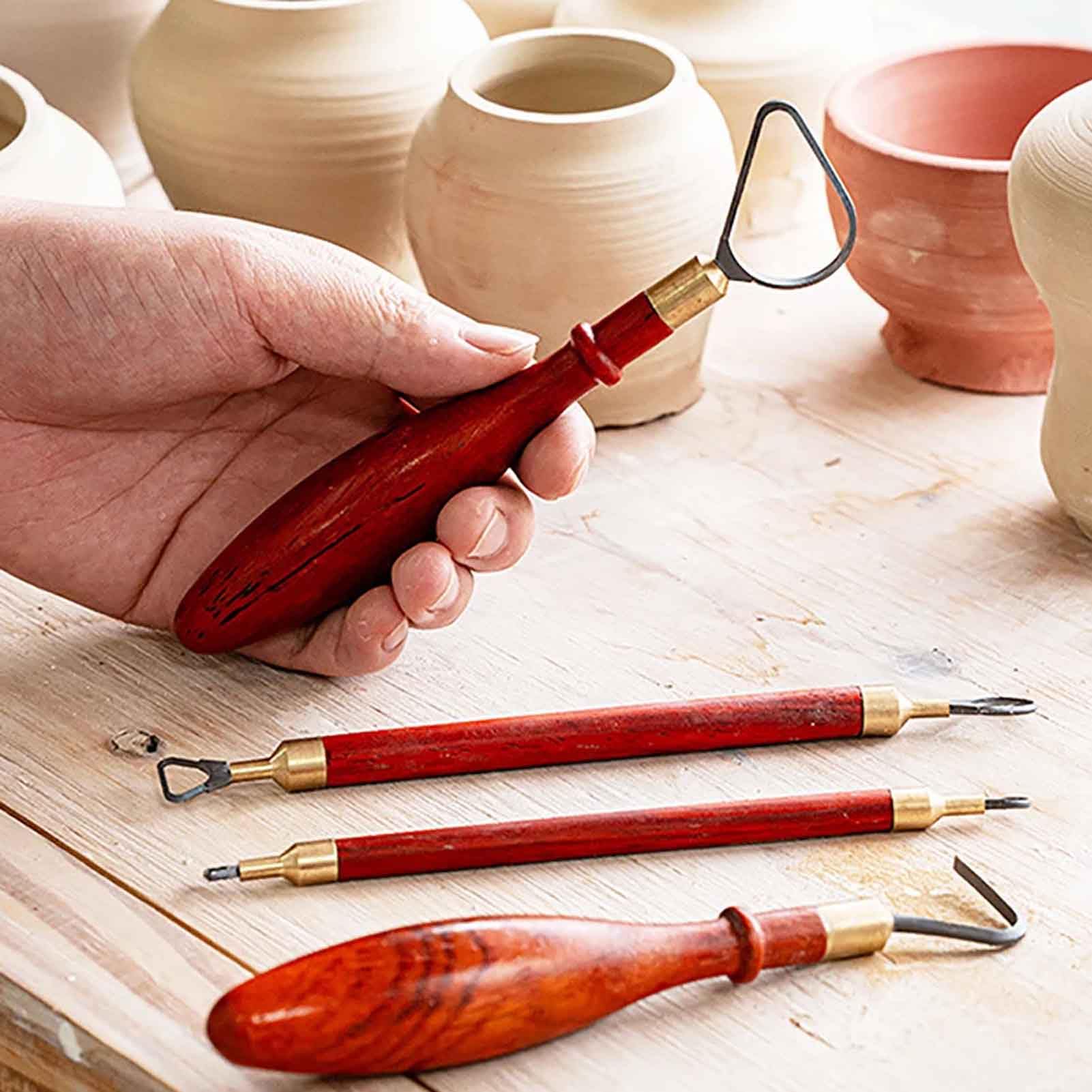 Toplionace Herramientas de Alfarería de Reparación de Esculturas de Arcilla de Doble Cabeza, Artesanías de Cerámica para Manualidades para Hacer Herramientas de Modelado (B)