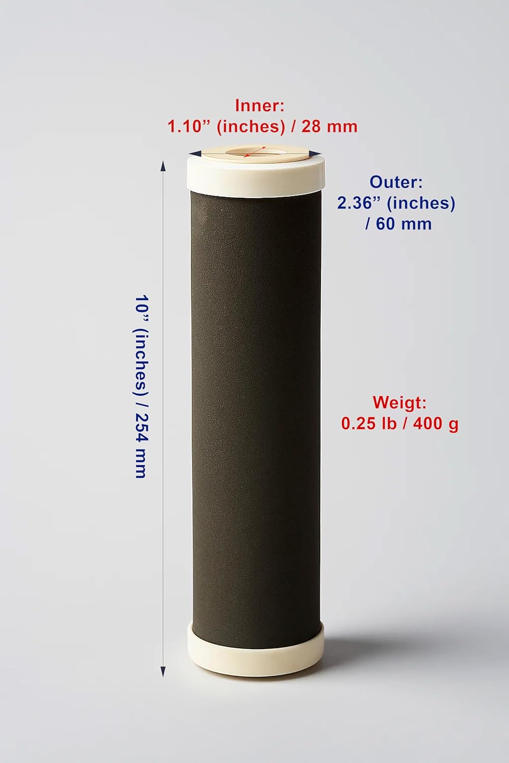 CAR-FIL CRF-10-2X-EU 10" Dual-Action Activated Carbon Water Filter | Reduces Odor, Chlorine & Sediment | For RV, Boat, Tiny Home | Garden Hose Compatible (1)