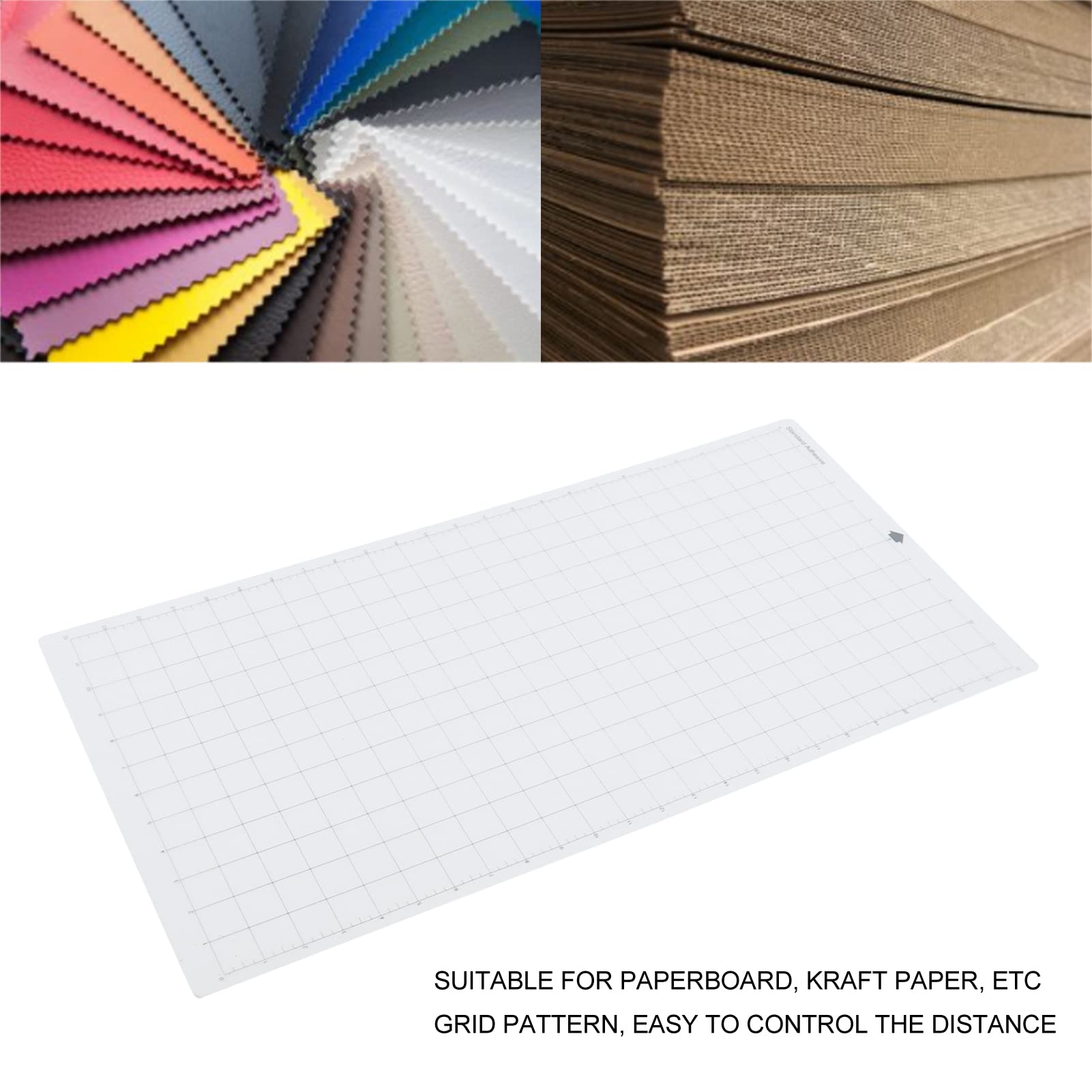 5 pezzi Tappetino da taglio in PVC trasparente con linee a griglia, tappetino da taglio autoadesivo antiscivolo per carta da costruzione, carta kraft e progetti di artigianato