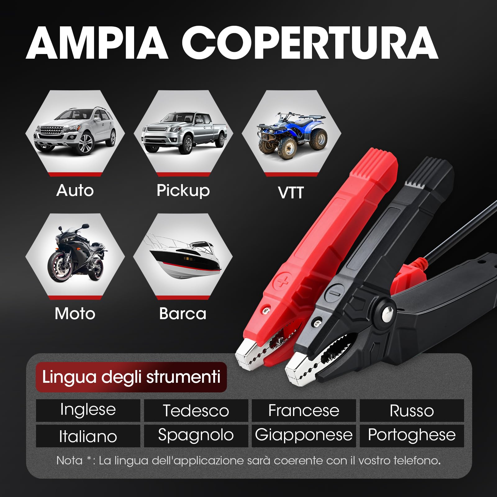 LAUNCH BST360 - Tester batteria auto 12 V, 100-2000 CCA Bluetooth strumento analizzatore della batteria Auto, test di salute di ricarica per auto camion moto ATV SUV barca Yacht