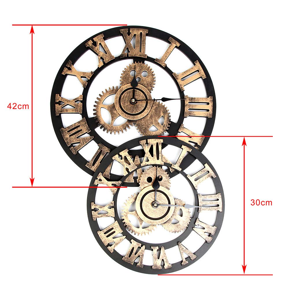 Reloj De Pared Estilo Industrial Grande Reloj Retro Steampunk Europeo Gear Wall Decoración para El Hogar