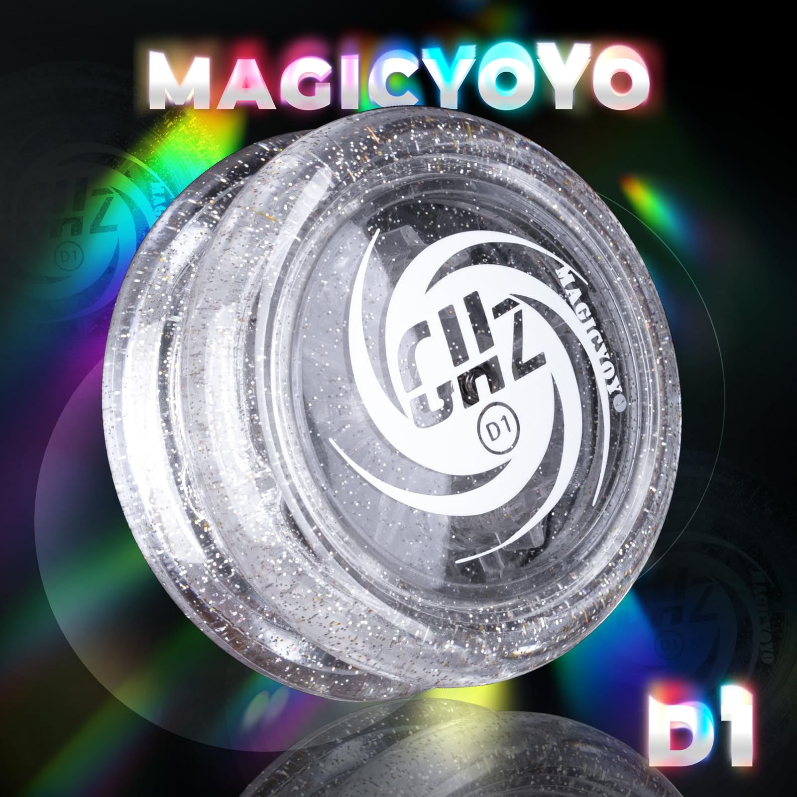 MAGICYOYO D1 GHZ Yoyo Sensible Para Niños | Cristal Con Efecto Láser | Incluye 6 Cuerdas | Loop 2A Para Principiantes