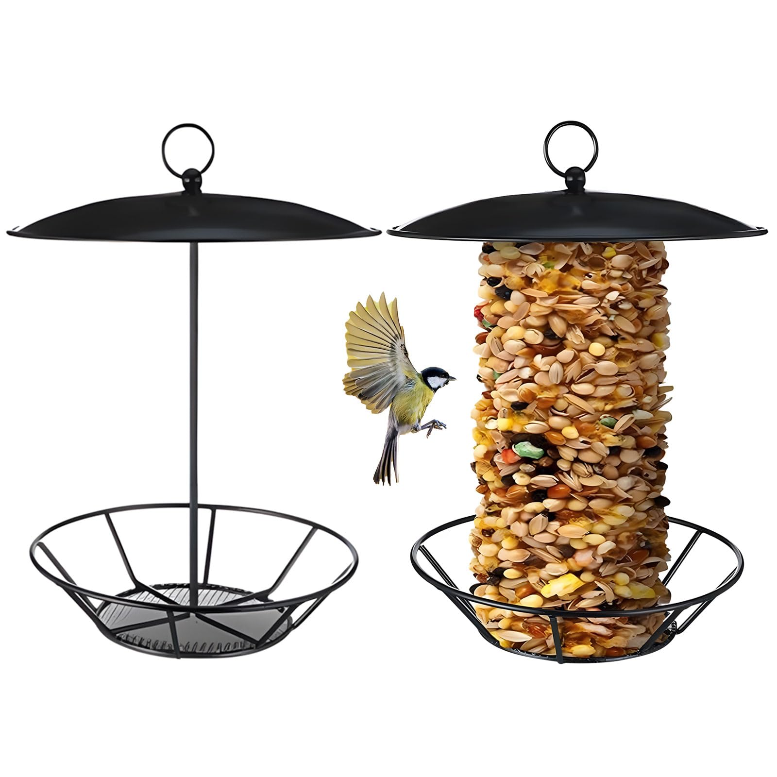 De 2 comederos para pájaros Colgantes de Gran Capacidad, Espacioso alimentador para observación de Aves, para Amantes de Las Aves ocupadas, alimentador de Vida Silvestre