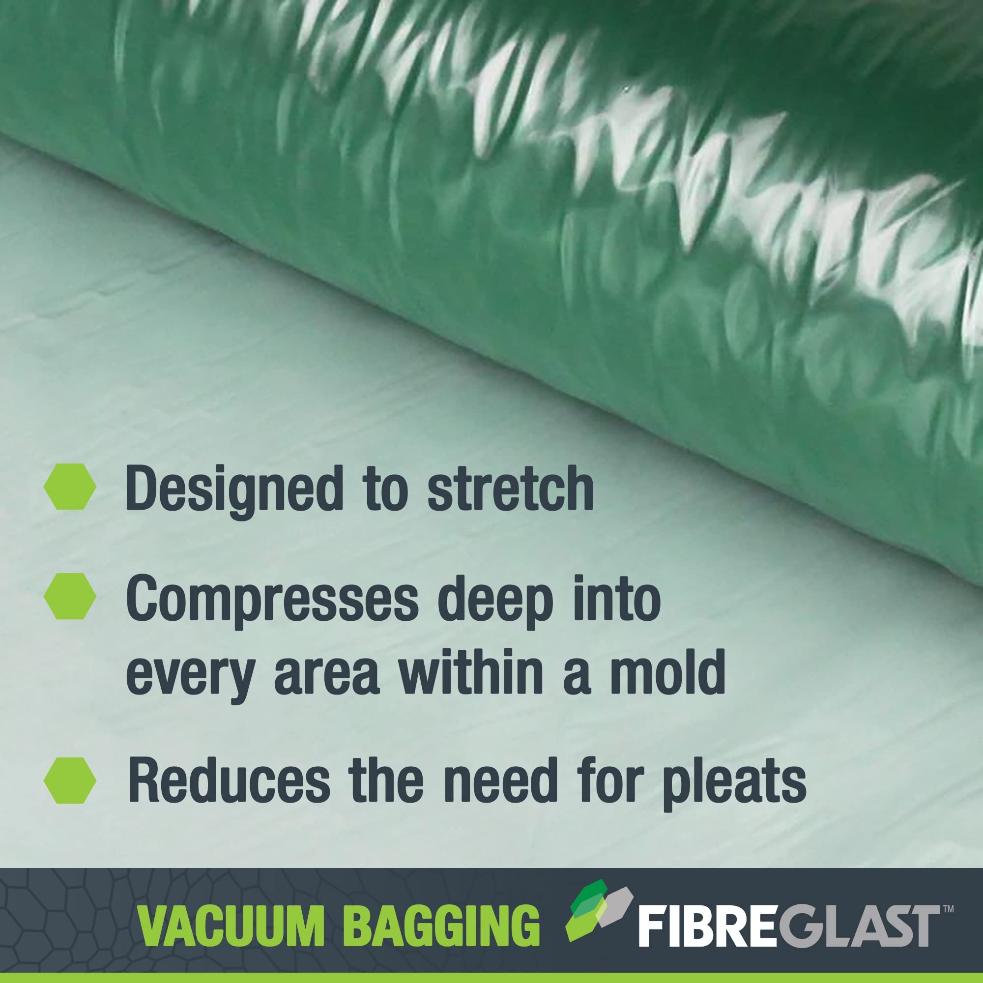 Fibre Glast Stretchlon 200 - Película de ensacado, 3 yardas - Suministros de envasado al vacío Elite Lab, cámaras de desgasificación y kits de purga de vacío - Sellar y estabilizar carbono, fibra de