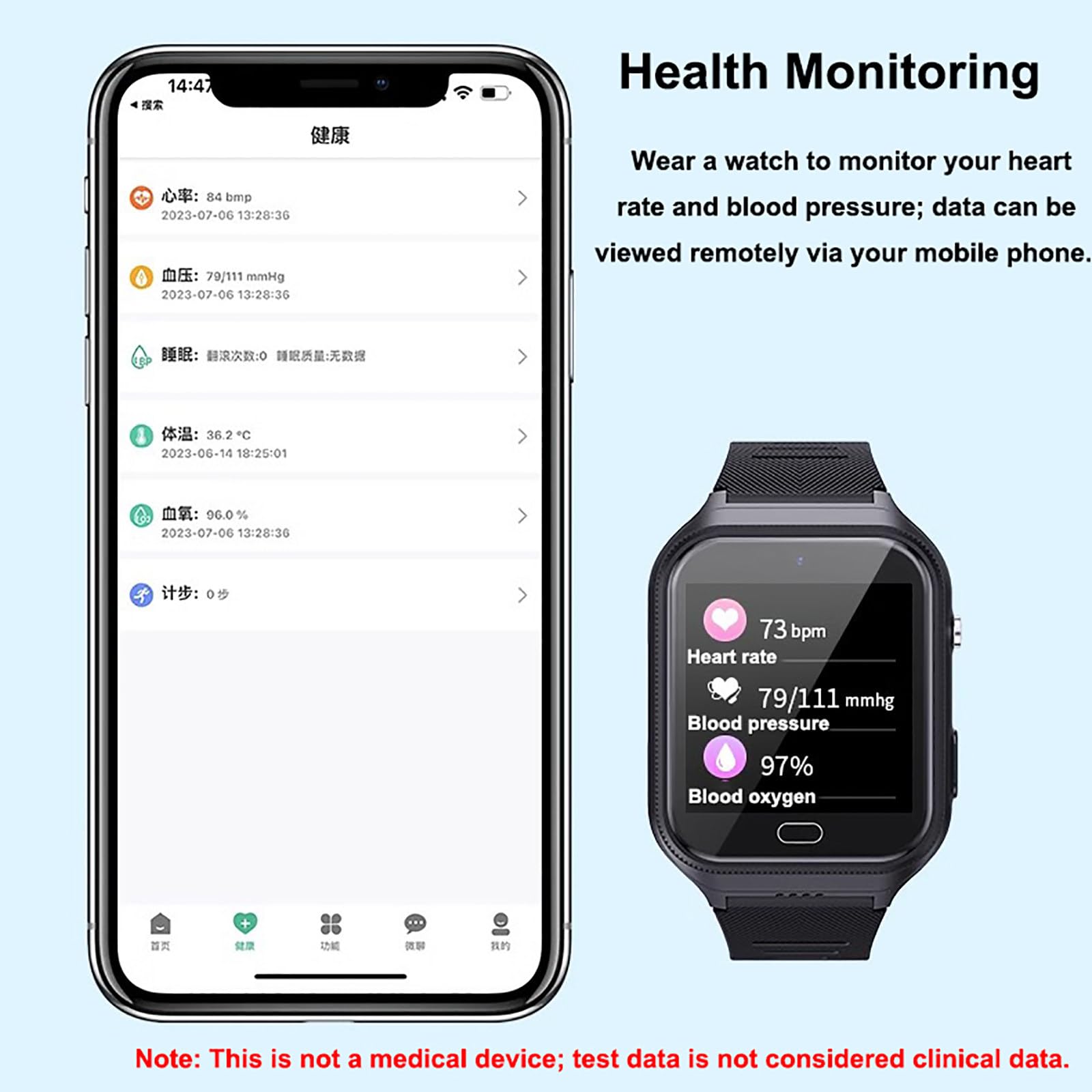 Orologio per anziani con rilevamento di cadute, 4 G Smart Watch con rilevamento di cadute, localizzatore GPS, chiamata di emergenza SOS, chiamate bidirezionali HD, impermeabile IP67