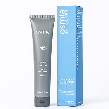 Osmia Skincare - Natural Purely Gentle Mud Cleanser | Aloe, Clay, Honey, Chamomile, Licorice Root | Strengthen, Detoxify, Soothe | Clean Beauty For Healthy Skin 2.5 fl oz | 75 ml