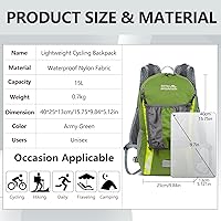 Vista 2 de Mochila pequeña para montar en bicicleta, Verde(Amy green), Mochilas de mochila
