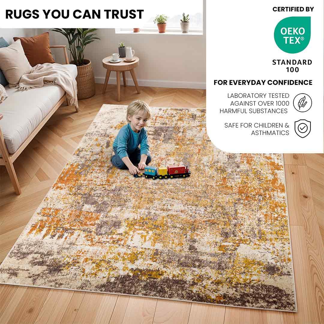 Livabliss JEEVIKA Alfombra Moderno 160x213cm – Sala de Estar/Comedor | Rectangular | 100% Polipropileno | Tejida a Máquina | Fácil Cuidado