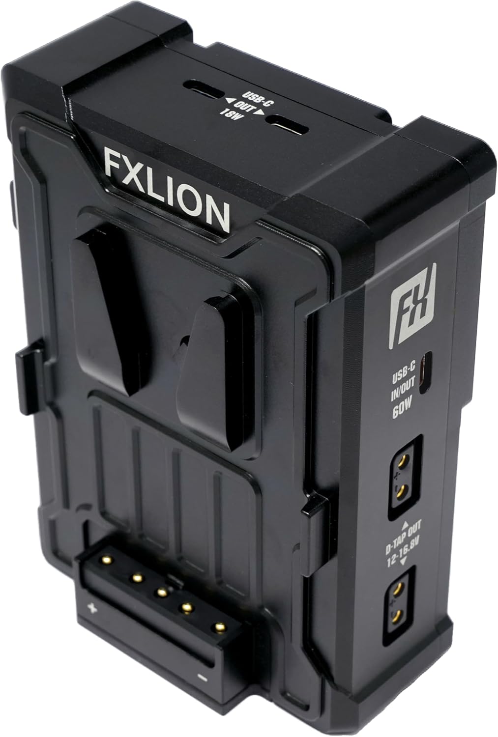 FXLION Hot Swap V Mount Battery Plate with 120s Power Buffer, 1 USB-C Input/Output, 2 USB-C Outputs, 2 D-tap Outputs and OLED Display, V Mount Battery Plate for Cinema Cameras and Lights - FX-VS40