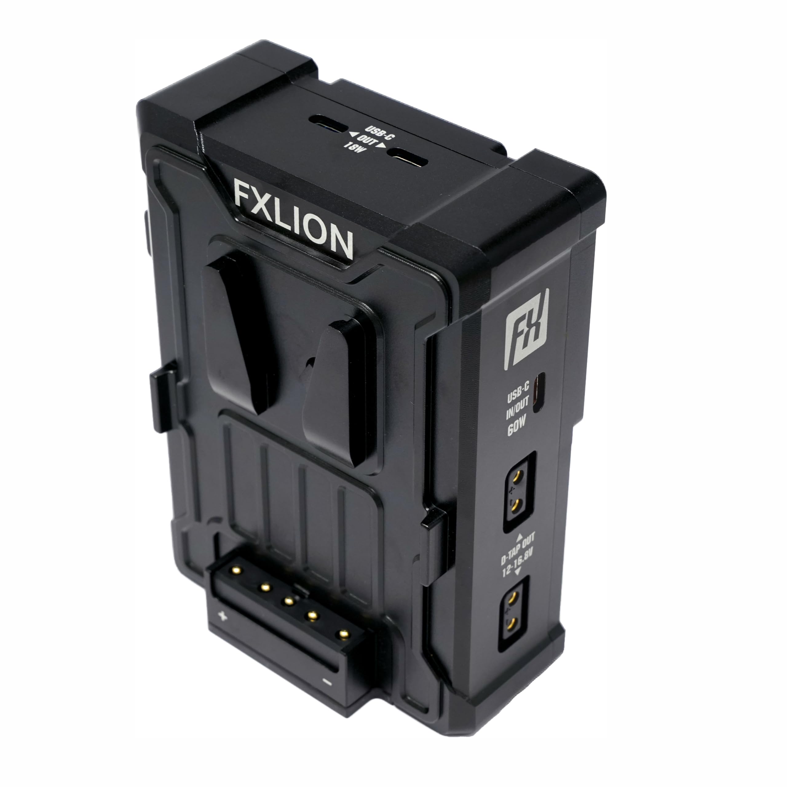 FXLION Hot Swap V Mount Battery Plate, Universal Camera Mount Clamp with 120s Power Buffer, 1 USB-C in/Out, 2 USB-C & 2 D-tap Outputs, OLED Display for Cinema Cameras, Lights & Tripod Rig - FX-VS40